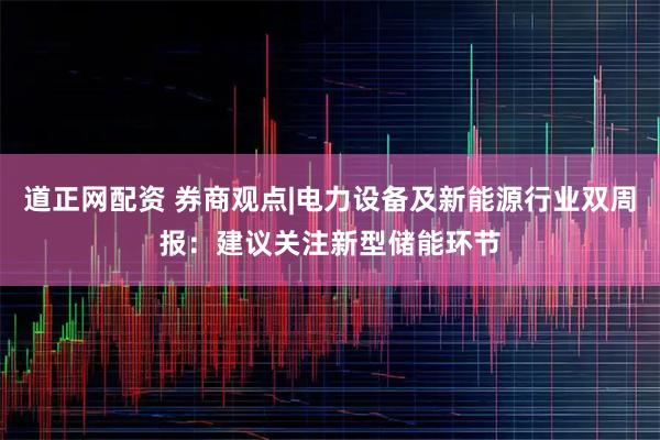 道正网配资 券商观点|电力设备及新能源行业双周报：建议关注新型储能环节