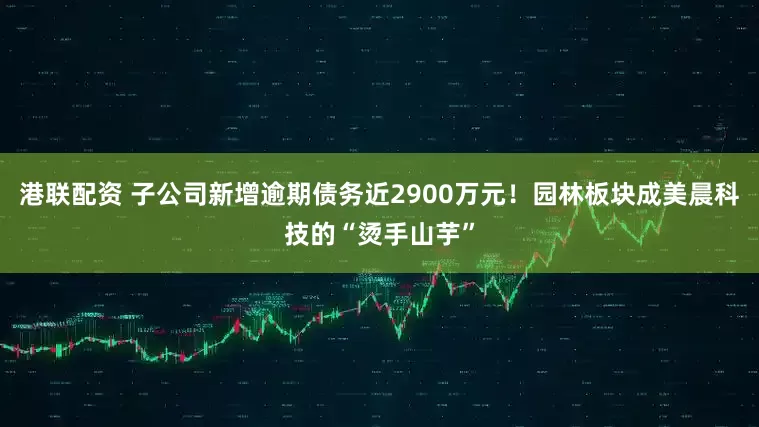 港联配资 子公司新增逾期债务近2900万元！园林板块成美晨科技的“烫手山芋”